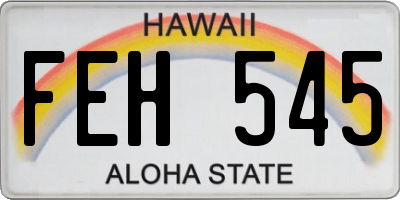 HI license plate FEH545