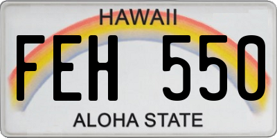 HI license plate FEH550