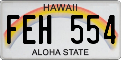 HI license plate FEH554