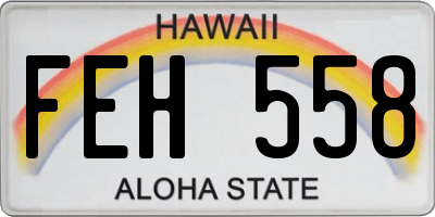 HI license plate FEH558