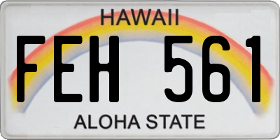 HI license plate FEH561