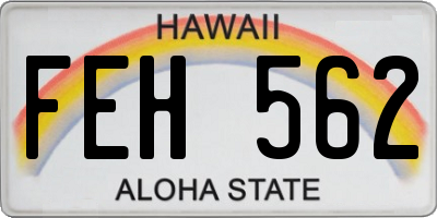 HI license plate FEH562