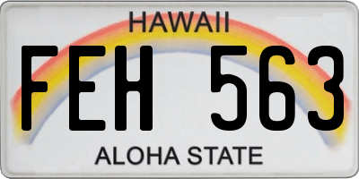 HI license plate FEH563