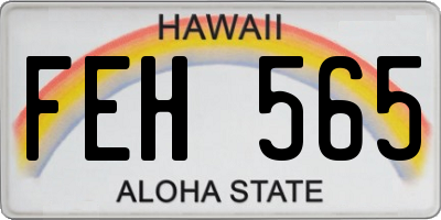 HI license plate FEH565