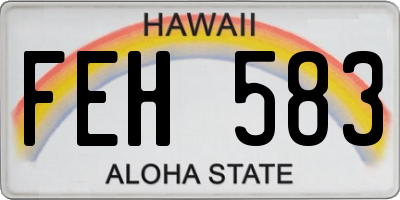HI license plate FEH583