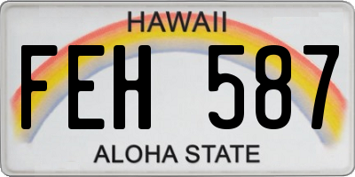 HI license plate FEH587