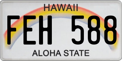 HI license plate FEH588