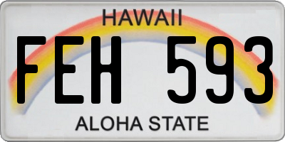 HI license plate FEH593