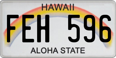 HI license plate FEH596