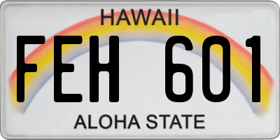 HI license plate FEH601