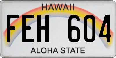 HI license plate FEH604