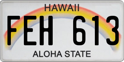 HI license plate FEH613