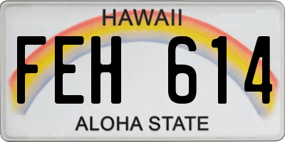 HI license plate FEH614