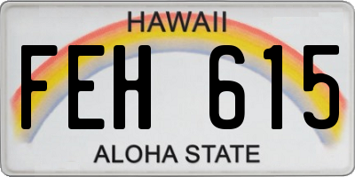 HI license plate FEH615