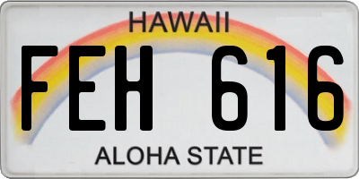 HI license plate FEH616