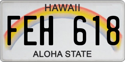 HI license plate FEH618