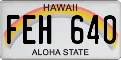 HI license plate FEH640