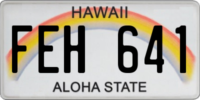 HI license plate FEH641