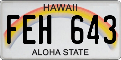 HI license plate FEH643