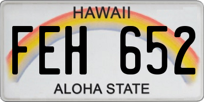 HI license plate FEH652