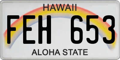 HI license plate FEH653