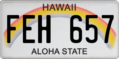 HI license plate FEH657