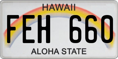 HI license plate FEH660