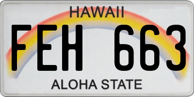 HI license plate FEH663