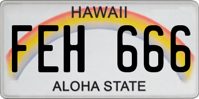 HI license plate FEH666