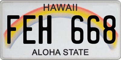 HI license plate FEH668