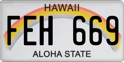 HI license plate FEH669