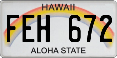 HI license plate FEH672