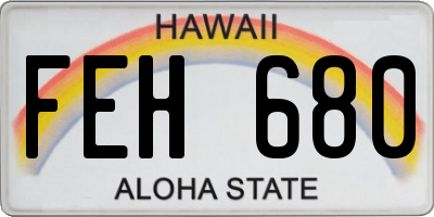 HI license plate FEH680