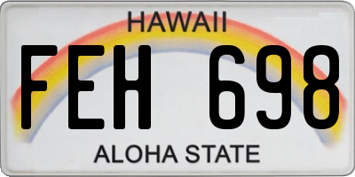 HI license plate FEH698