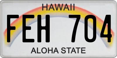 HI license plate FEH704