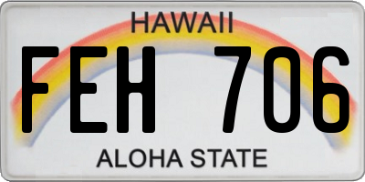 HI license plate FEH706
