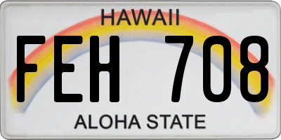 HI license plate FEH708