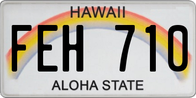 HI license plate FEH710