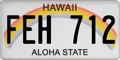 HI license plate FEH712
