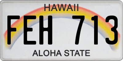 HI license plate FEH713