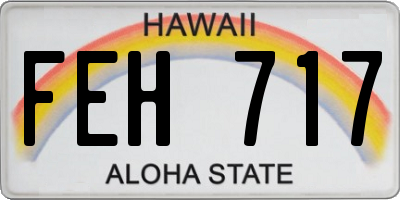 HI license plate FEH717