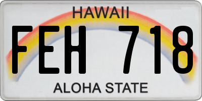 HI license plate FEH718