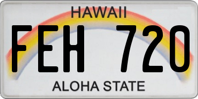 HI license plate FEH720
