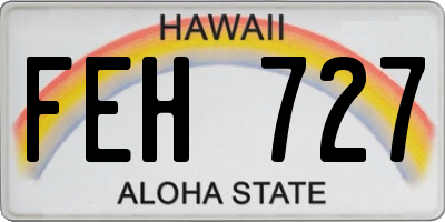 HI license plate FEH727