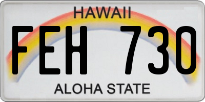 HI license plate FEH730