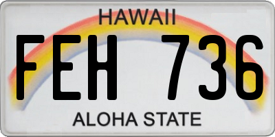HI license plate FEH736