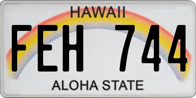 HI license plate FEH744