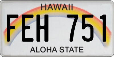 HI license plate FEH751