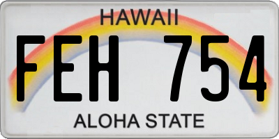 HI license plate FEH754