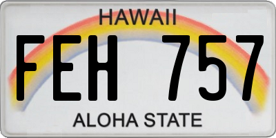 HI license plate FEH757